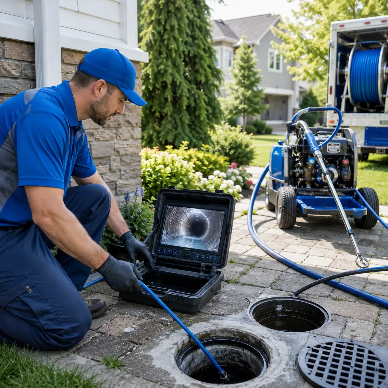 Outdoor drain cleaning professionals serving New Canton, IL