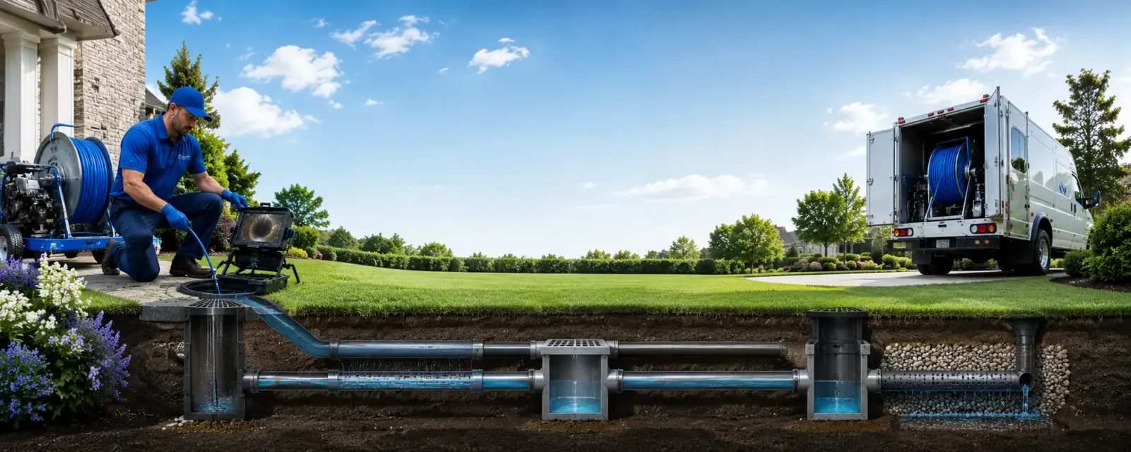 Outdoor drain cleaning information for New Canton, IL